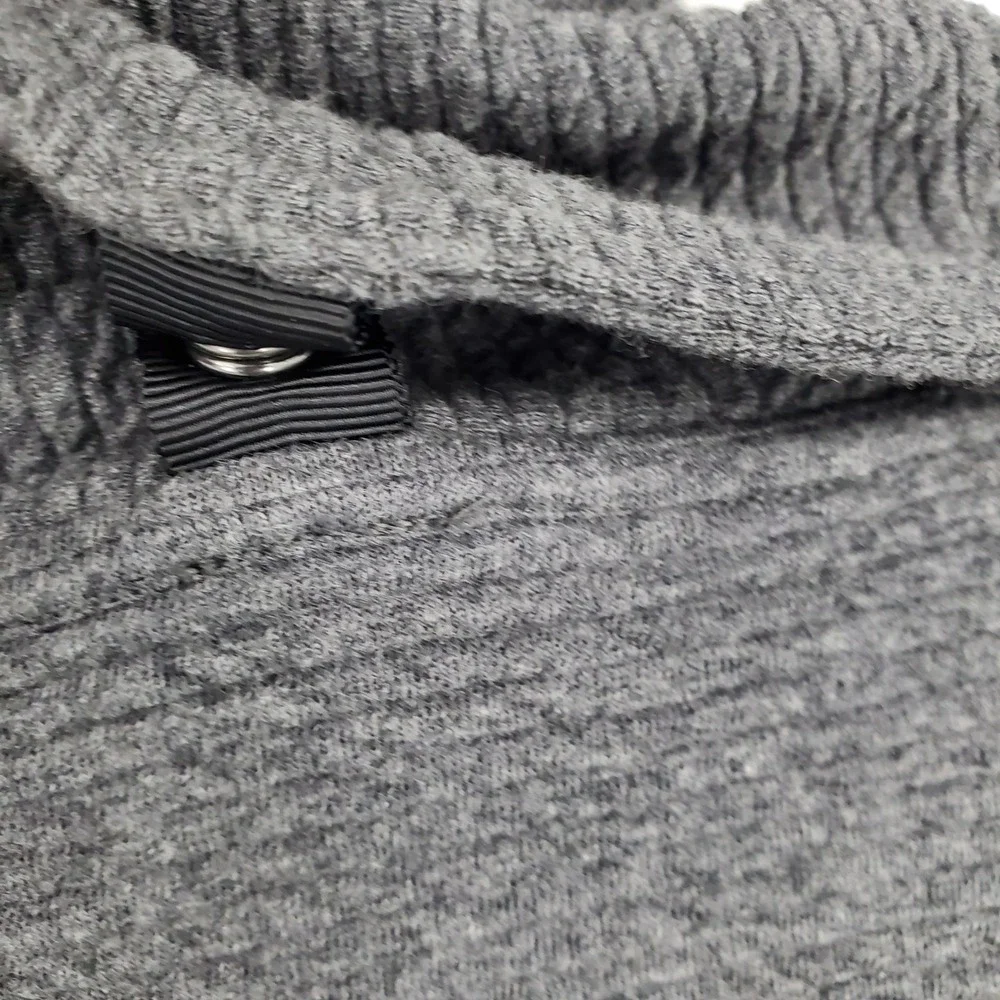 Lululemon On Repeat Cowl Neck Sweater Dress Grey Textured Knit Mini Pockets 4